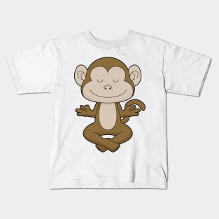 Monkey Yoga Meditation Kids T-Shirt